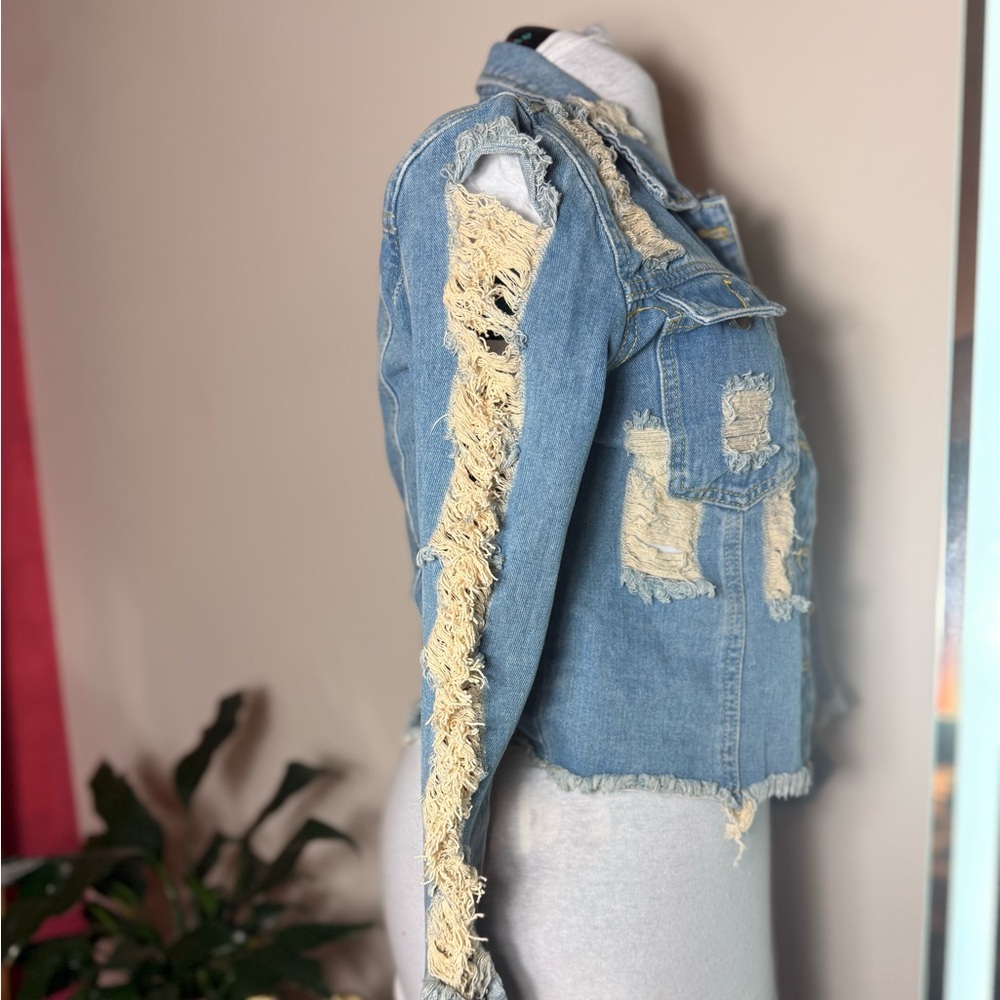 Distressed Denim Jacket - Picture 2 of 4